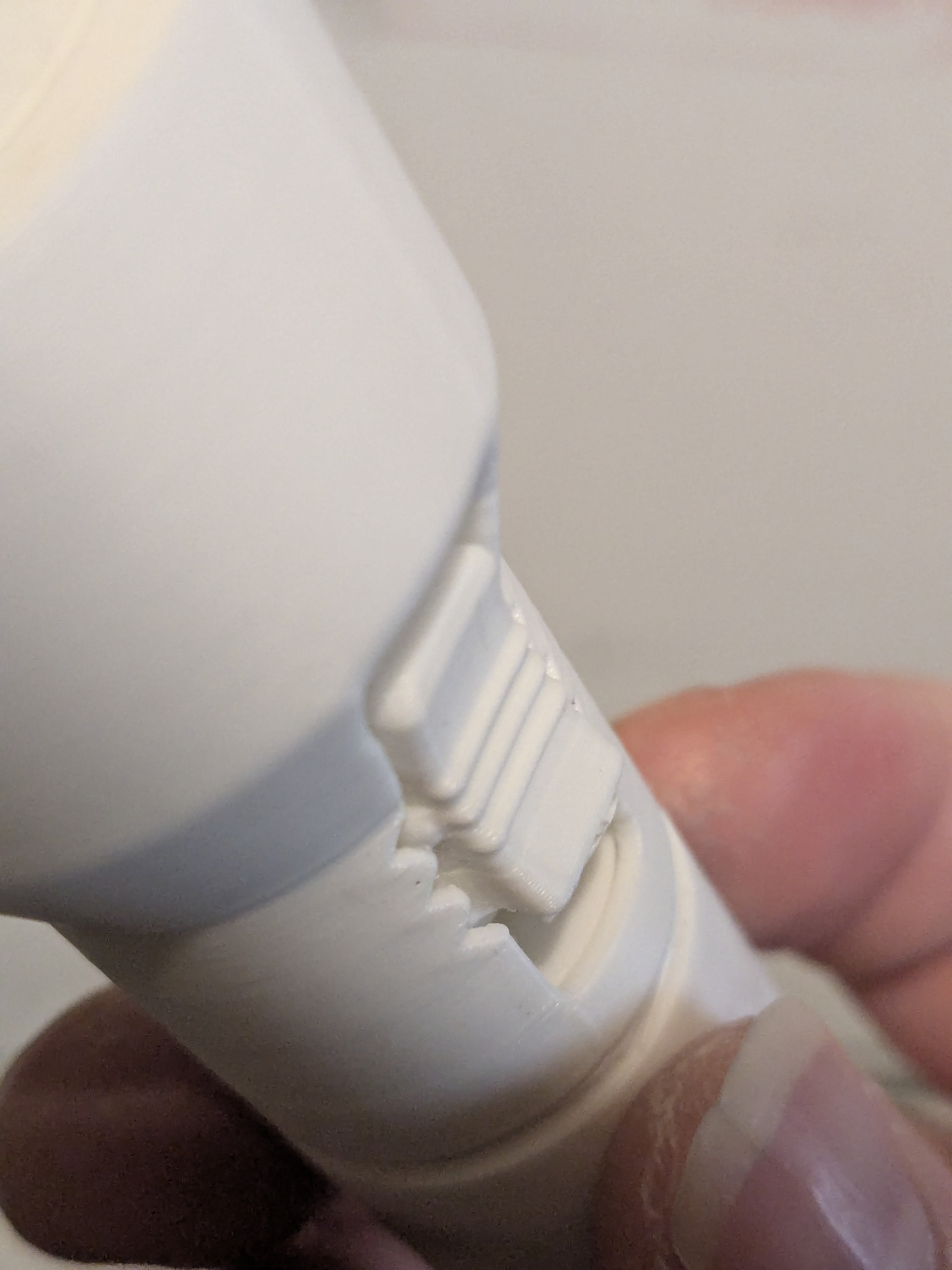 What it should have looked like, note the tiny gap between the outer wall and the inner ring